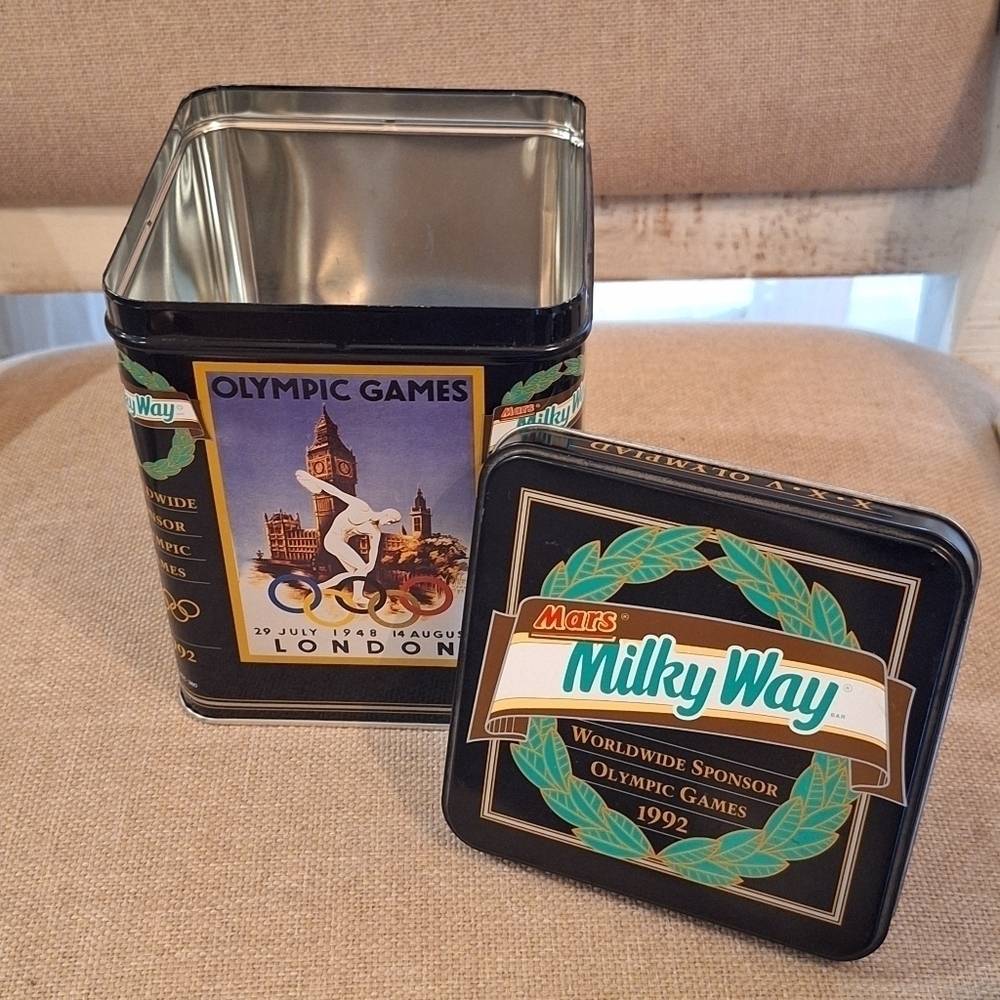 Vintage Mars Milky Way Collectible Empty Tin Sponsor Olympic Game 1992 Barcelona